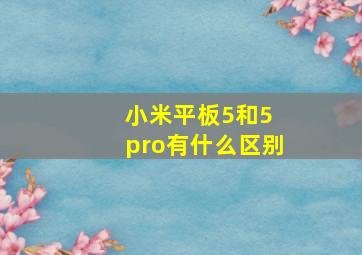 小米平板5和5 pro有什么区别